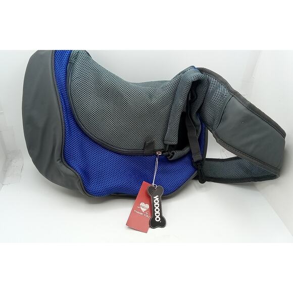 Pet Dog Sling Carrier Mesh Bag Puppy or Small Dog Blue/Grey - Picture 1 of 4